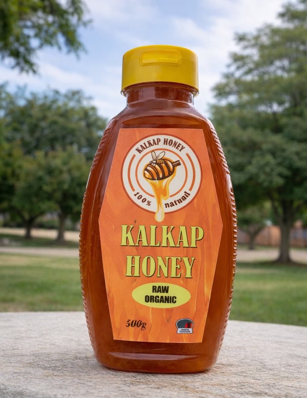 Kalkap pure Zambian honey bottle